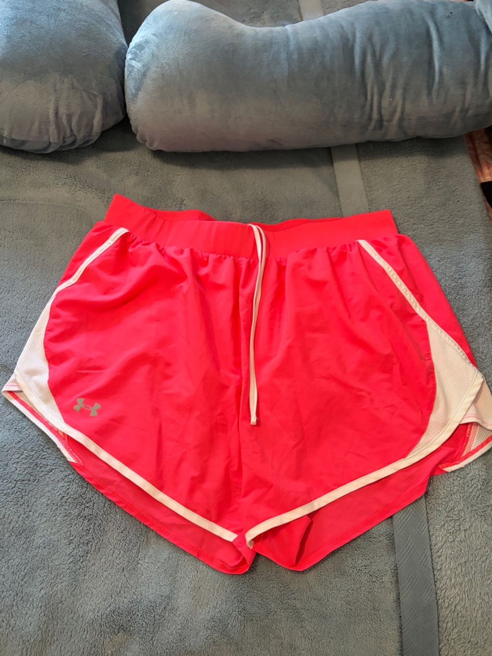 Under Armour Women’s Hot Pink Running Shorts with White Trim